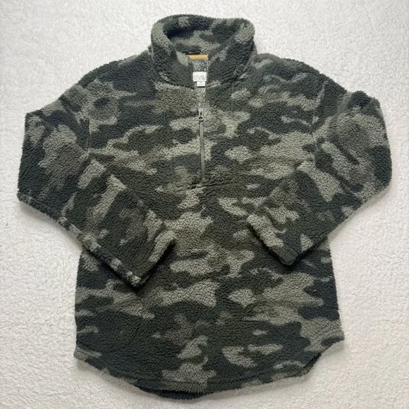 Koolaburra By Ugg Sherpa Camo Sage Pullover‎ 1/4 Zip Sweatshirt XS - Picture 2 of 13